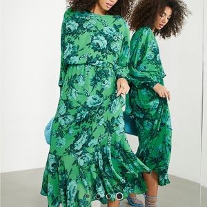 ASOS Edition draped bow back midi dress